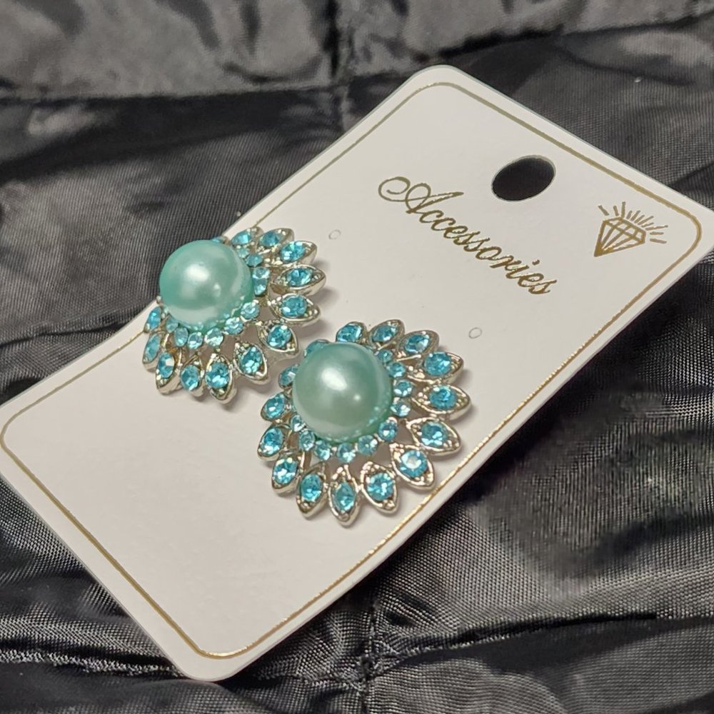 Blue circle pierced Earing